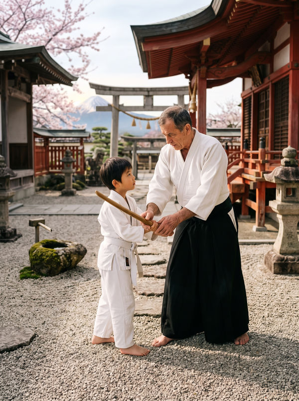 Japán harcművészet: tradicionális aikido fegyveres gyakorlás bokkennel