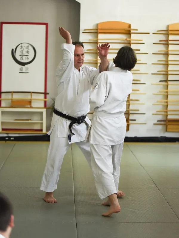 Aikido practitioners in action - atemi