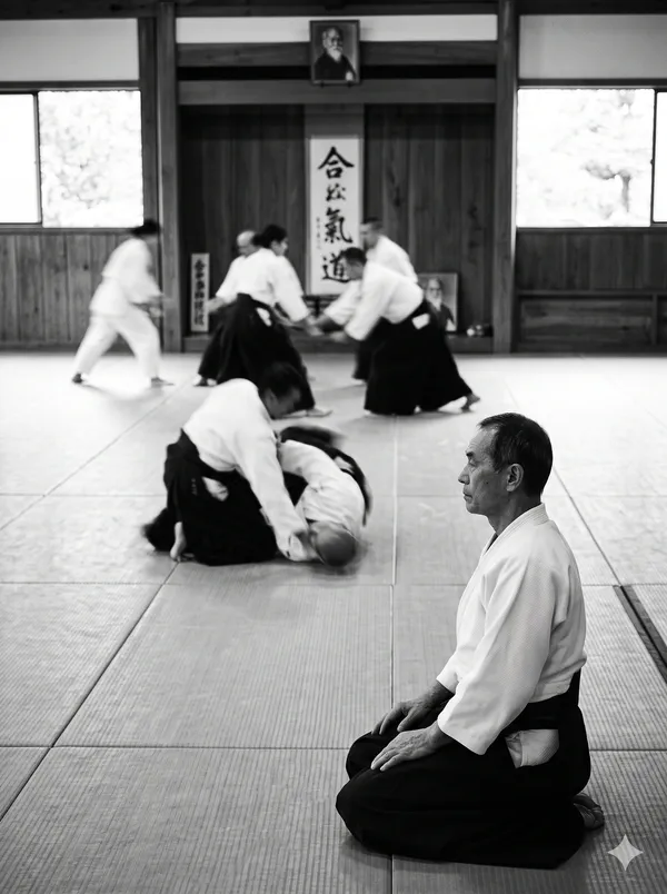 Aikido gyakorlók a dojóban